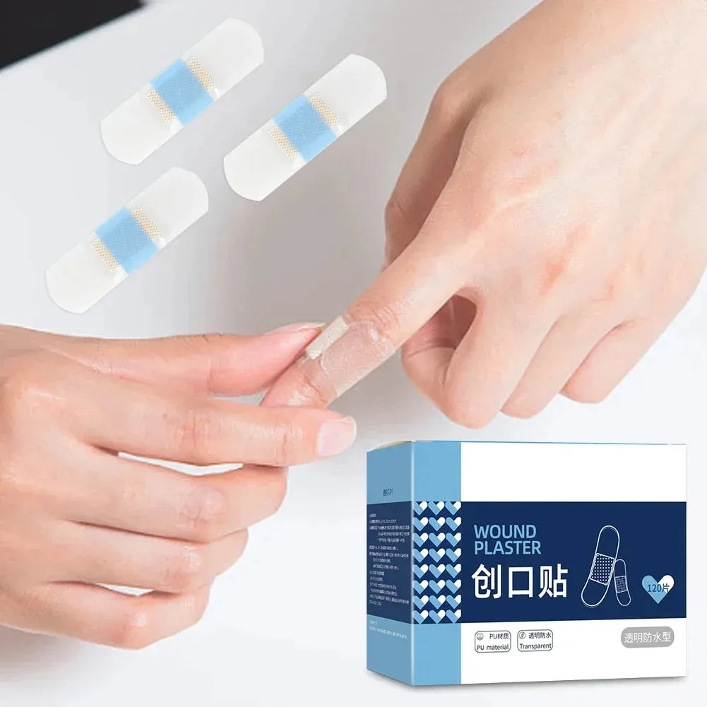 120 Piece 50/ Waterproof Adhesive Bandages for Sports and First Aid