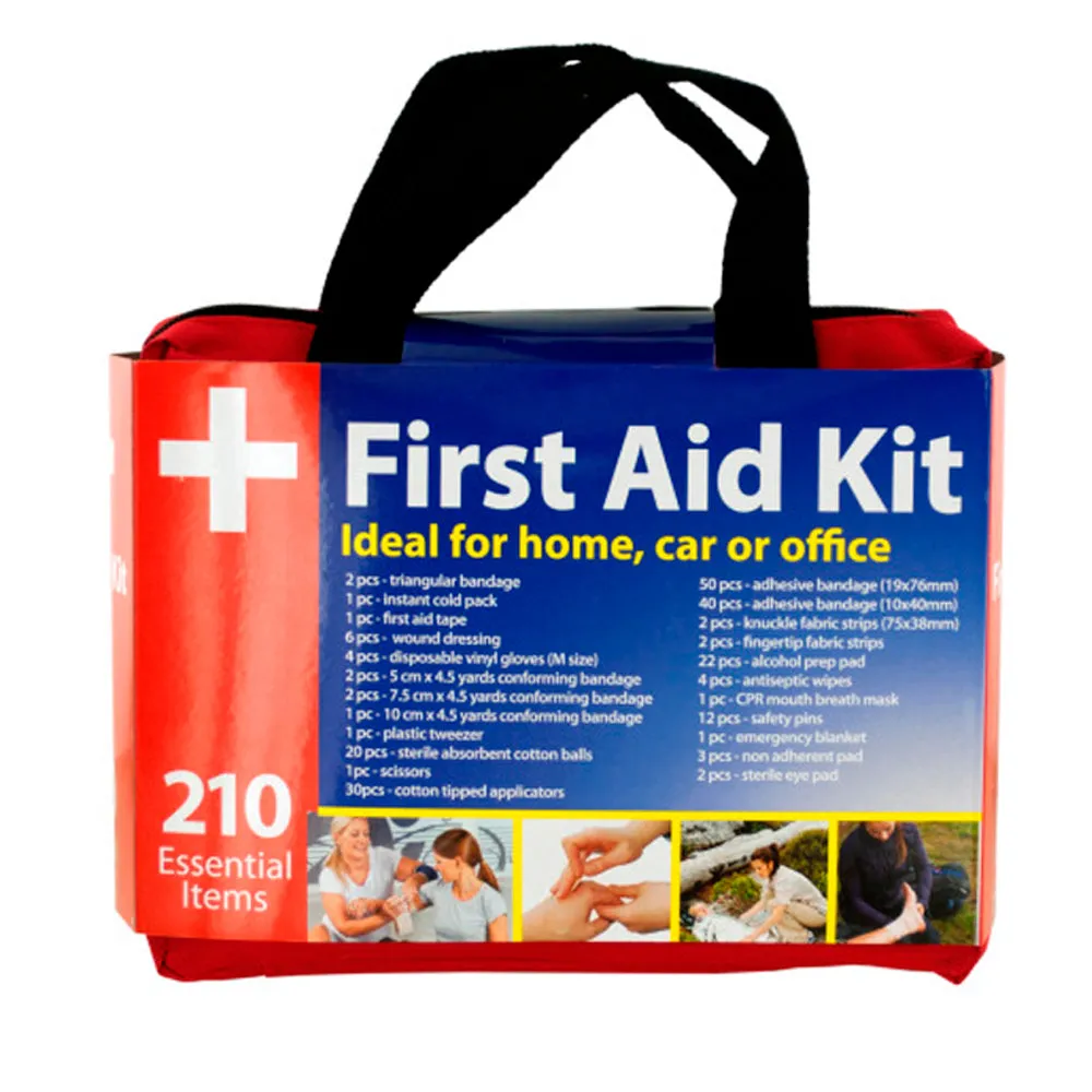 210 Pc First Aid Kit Bag Travel Camping Sport Medical Emergency Survival Outdoor
