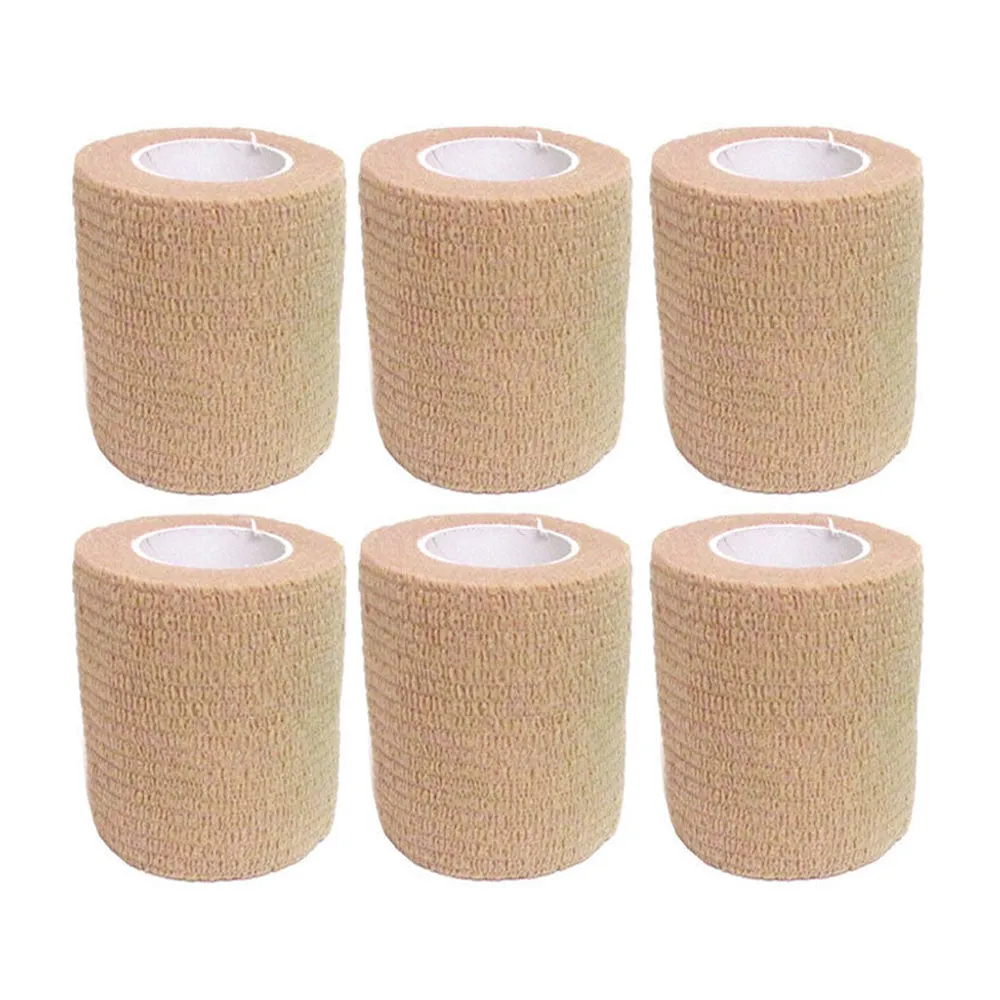 6Pc Self Adhering Bandages Stretch Wrap Sports Tape Support 3in x 2yd First Aid
