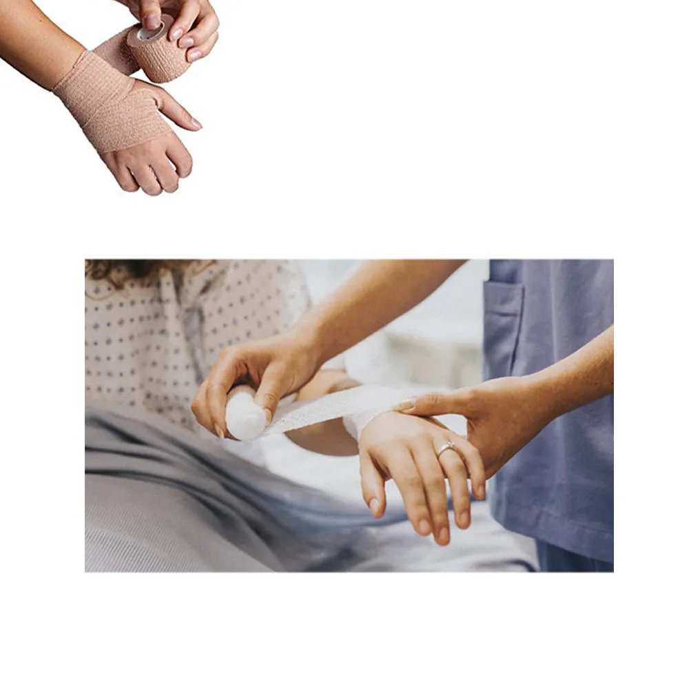 6Pc Self Adhering Bandages Stretch Wrap Sports Tape Support 3in x 2yd First Aid