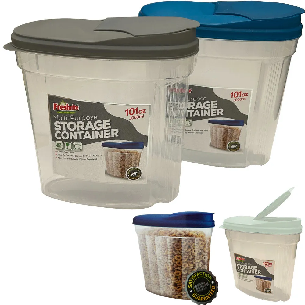 6Pk Cereal Storage Food Container FlipTop Lid Plastic Organizer Dispenser Pantry