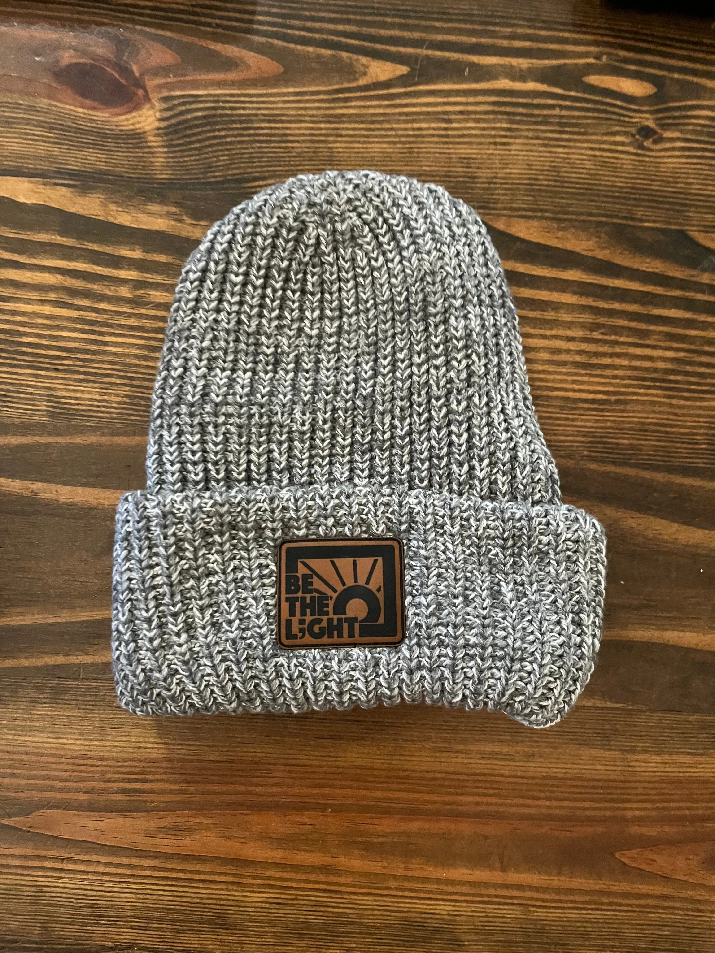 Be the L;ght Cuffed Beanie In Gray/White Speckled