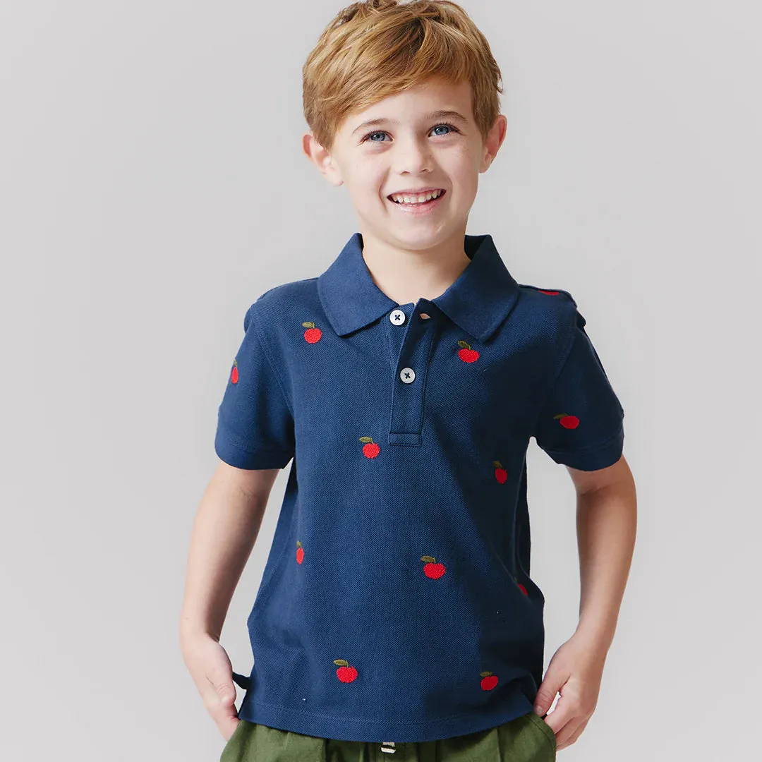Boys Alec Shirt - Apples Embroidery