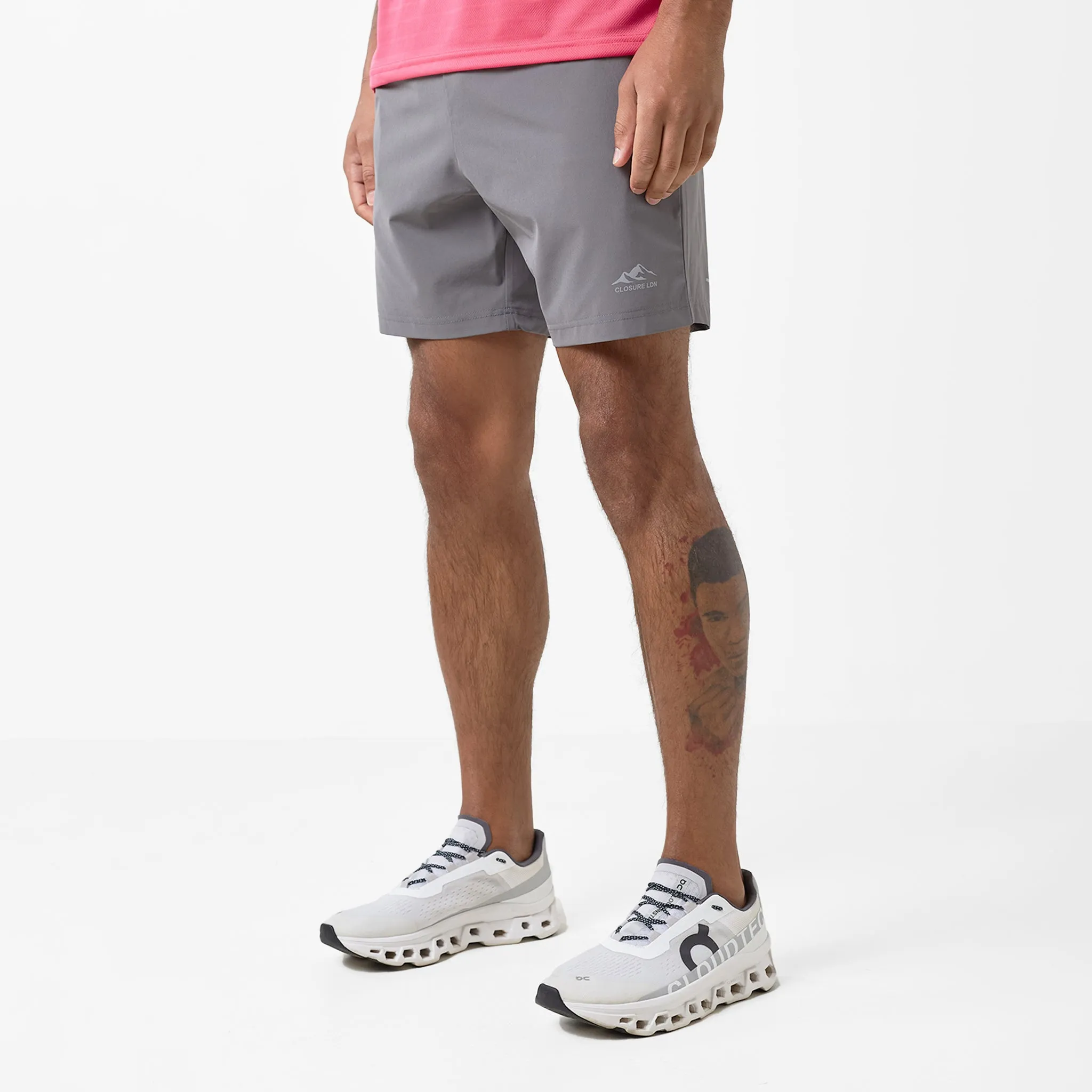 Cut And Sew T-Shirt & Short Set | Neon Pink/Charcoal