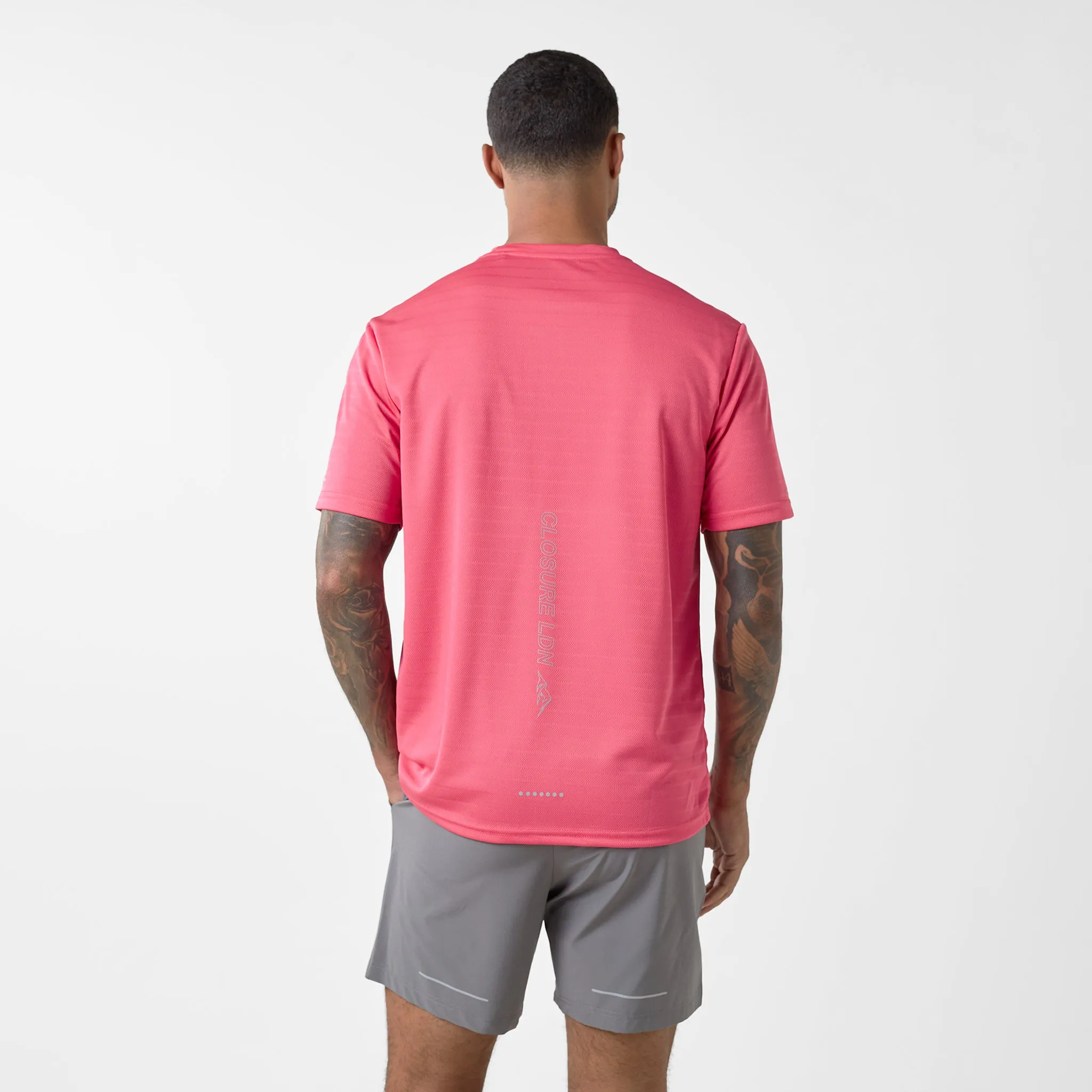 Cut And Sew T-Shirt & Short Set | Neon Pink/Charcoal