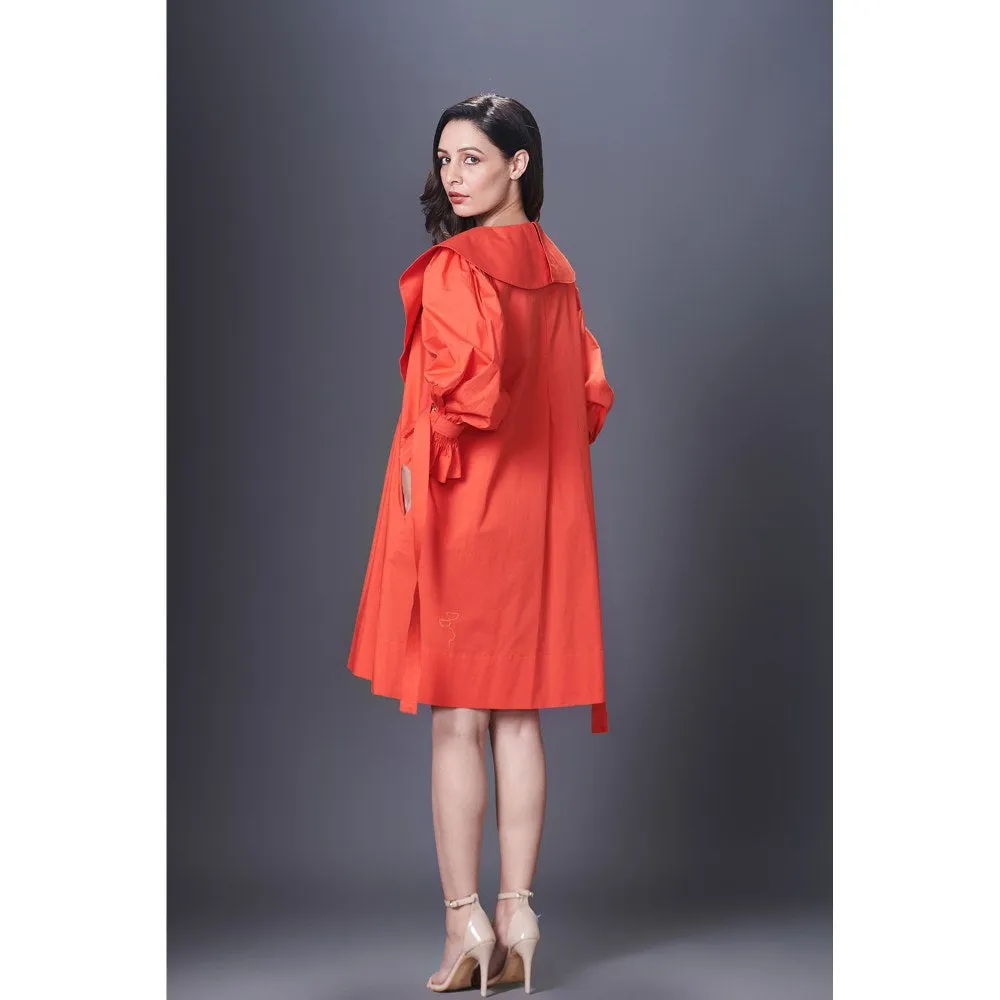 Deepika Arora Orange Dress With Sailor Collar