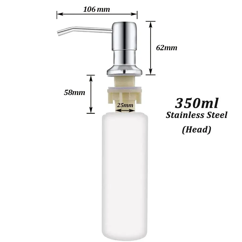Stainless Steel Soap Dispenser Extension Tube Kit Kitchen Sink Liquid Soap Dispenser Bathroom Lotion Detergent Hand Press Pumps