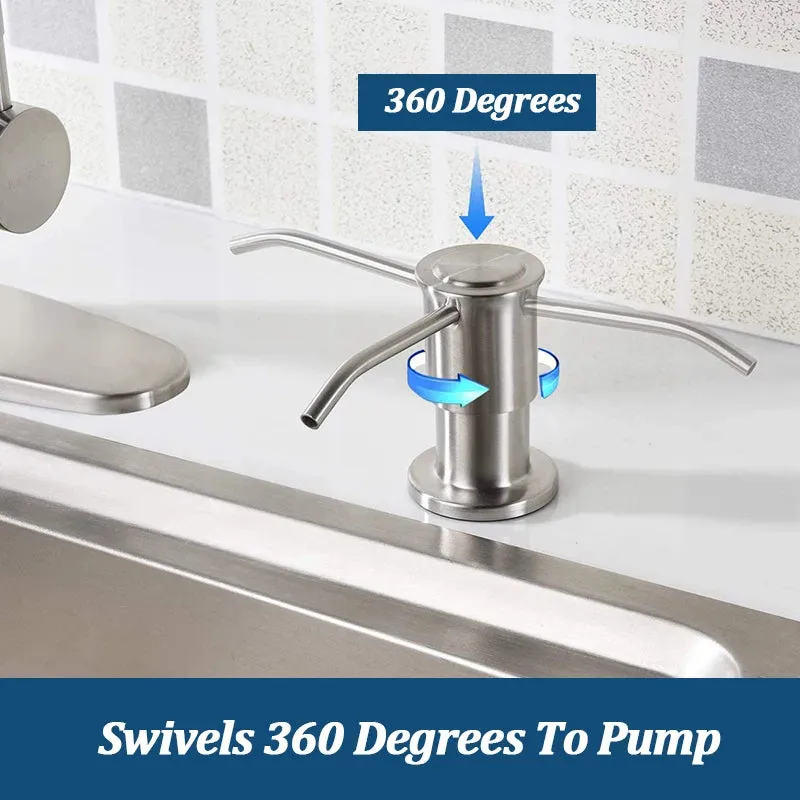 Stainless Steel Soap Dispenser Extension Tube Kit Kitchen Sink Liquid Soap Dispenser Bathroom Lotion Detergent Hand Press Pumps